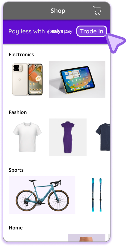 Browse store with trade-in option