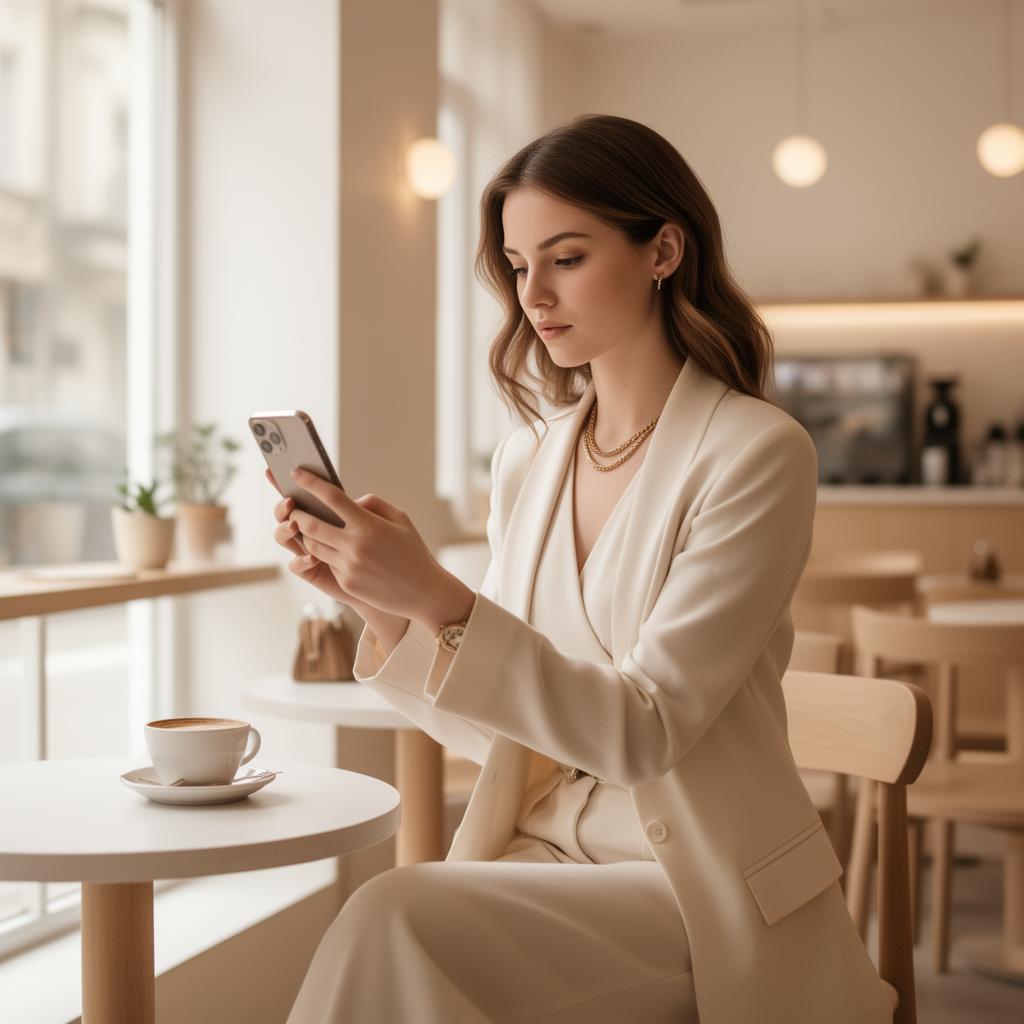 Woman shopping on phone